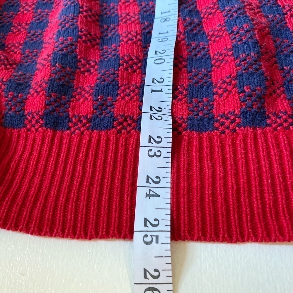 Catcher Vintage Red & Blue Checkered Cotton Crew Neck Sweater - Picture 8 of 8